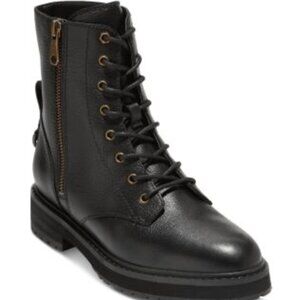 Cole Haan Greenwich Lace-Up Boots – Black Leather (Waterproof), Size 8.5